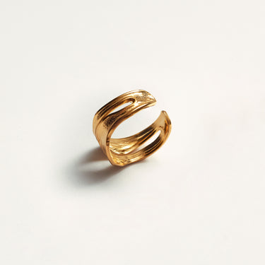 'Muse' Textured Cuff Ring